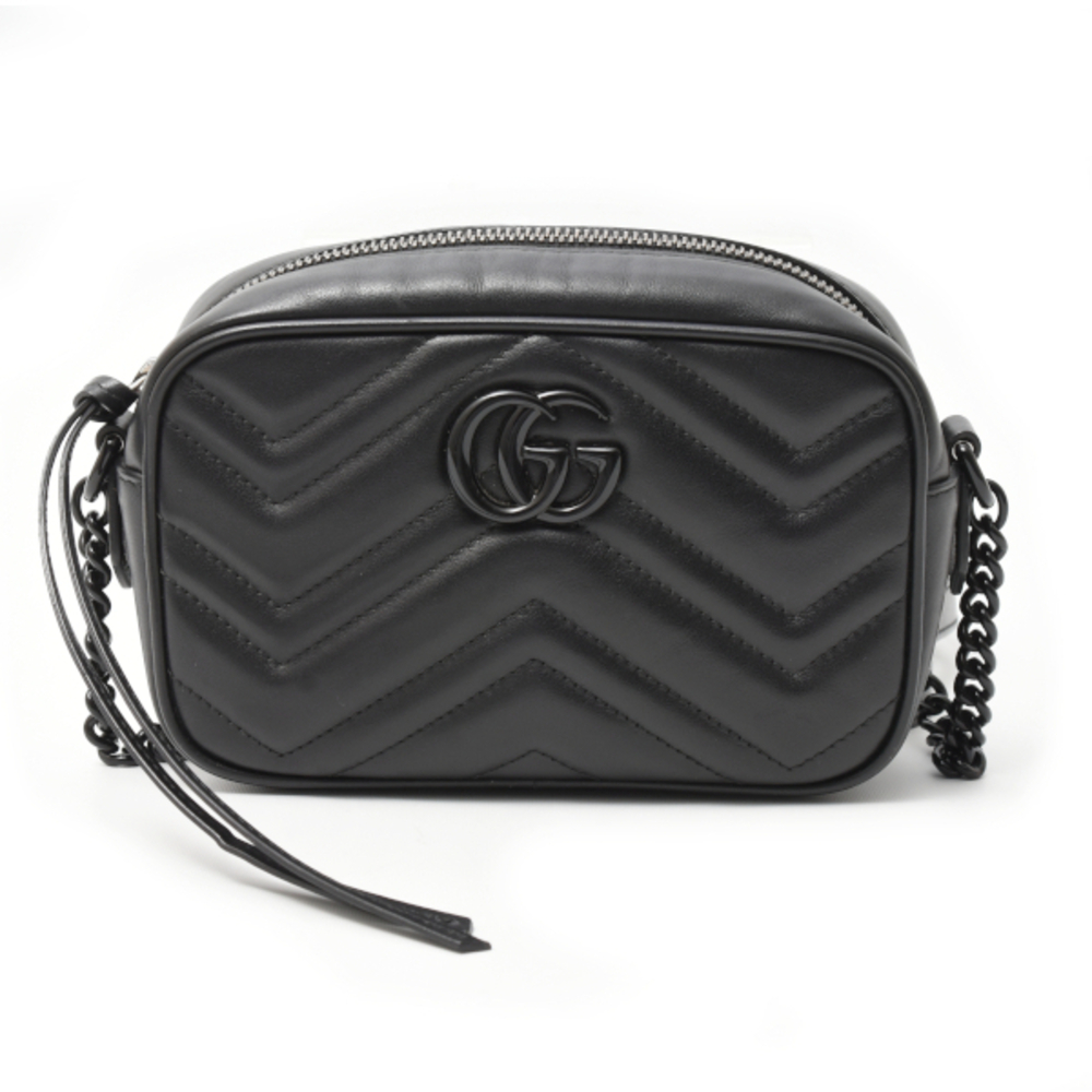 Gucci Camera Bag Shoulder GG Leather Black